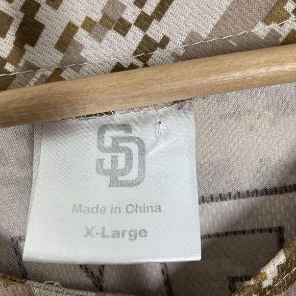 San Diego Padres Jersey Mens XL Tan Camo MLB Baseball Kemp 27 American Flag - Picture 11 of 11